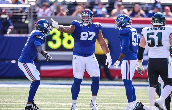 Dexter Lawrence è stato il giocatore con il punteggio più alto dei Giants nella sconfitta della settimana 7