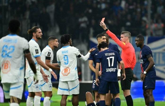 VIDEO. OM – PSG: il controverso cartellino rosso inflitto ad Amine Harit dopo un piede alto su Marquinhos