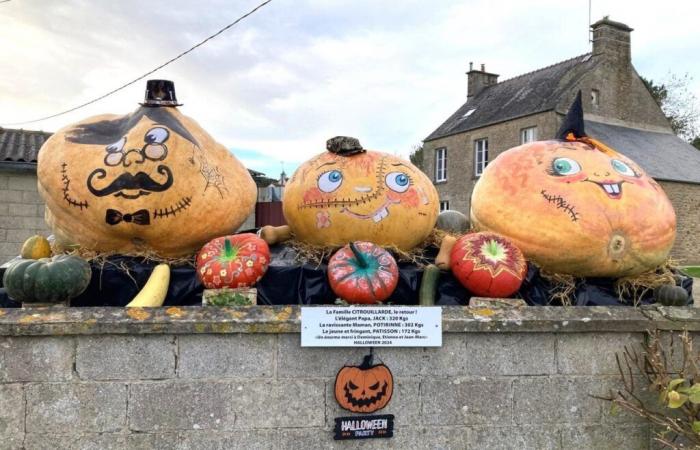 Per Halloween, una cittadina del Cotentin mette in scena tre enormi zucche!