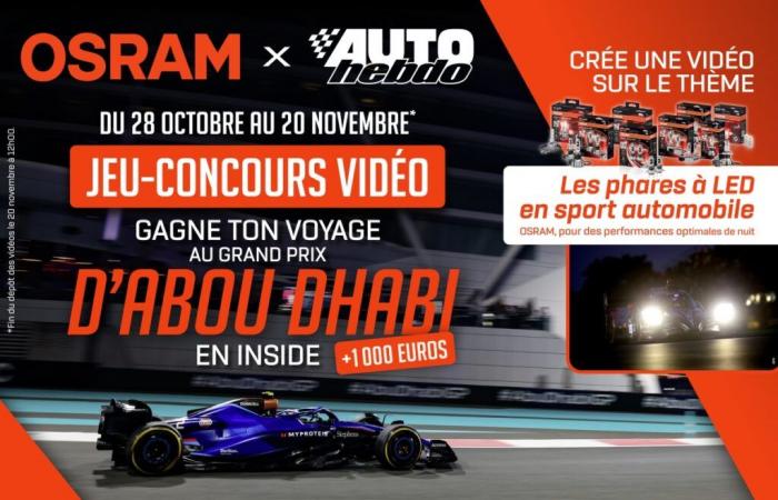 Concorso OSRAM x Autohebdo: vinci il tuo biglietto per il GP di F1 di Abu Dhabi + €1000!