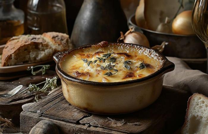 Zuppa di cipolle gratinata di Hugo Saint-Jacques