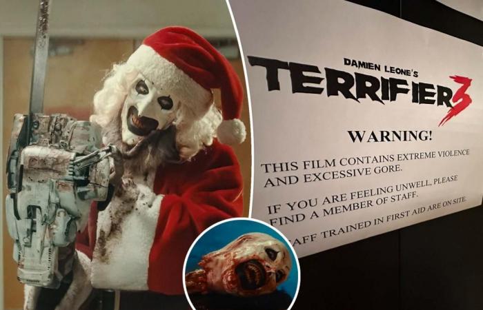 La troupe di “Terrifier 3” reagisce agli spettatori che vomitano, lasciando i posti