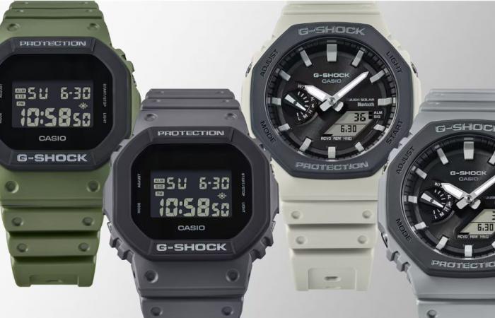 I nuovi orologi della serie G-SHOCK Urban Utility di Casio sono dotati di plastica biomassa e lunette a doppio strato