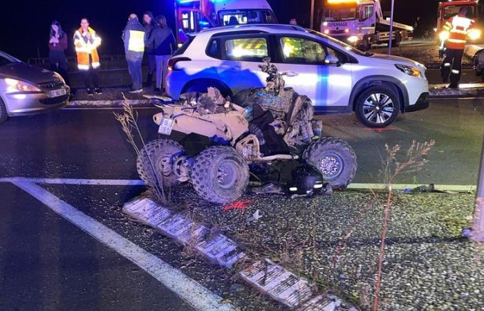 Due fratelli tra la vita e la morte dopo uno spettacolare incidente in quad su una strada locale