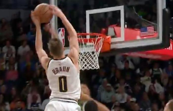 Christian Braun e Rudy Gobert quasi litigano dopo la schiacciata su poster