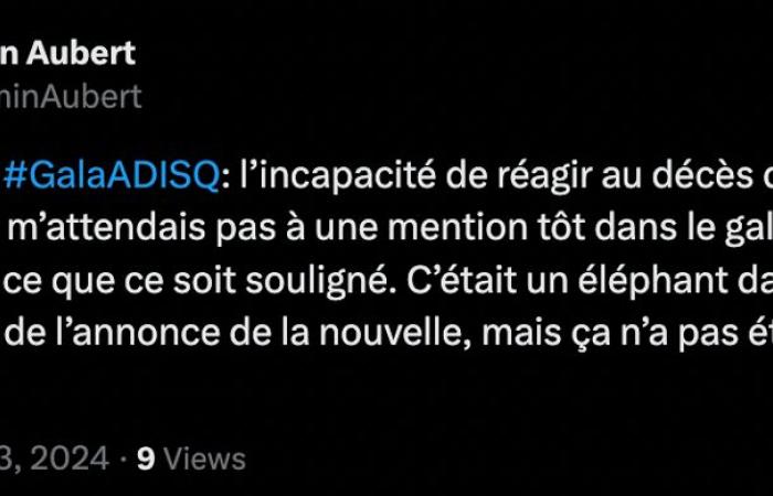 L'ADISQ Gala è severamente criticato per l'assenza di un omaggio a Herby Moreau