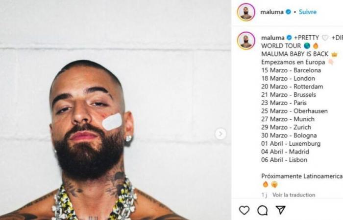 Maluma in concerto a Parigi il 23 marzo 2025 all'Accor Arena