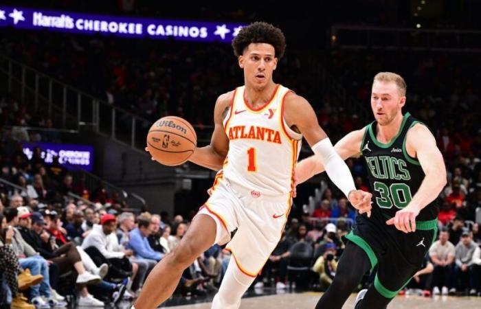 La raffica da tre punti dei Celtics nel primo tempo schiaccia gli Hawks, 123-93