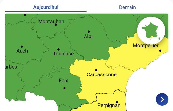 Allerta gialla per temporali sull'Hérault, sull'Aude e sui Pirenei orientali in Occitania questo martedì 5 novembre