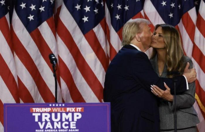 nel video, Donald Trump bacia Melania durante il suo discorso