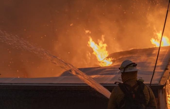 le immagini del violento incendio che ha colpito la periferia di Los Angeles in California