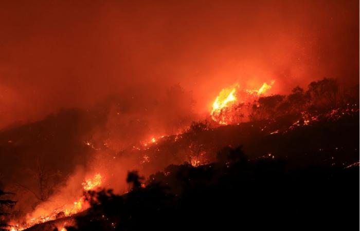 l’incendio si propaga rapidamente vicino a Los Angeles