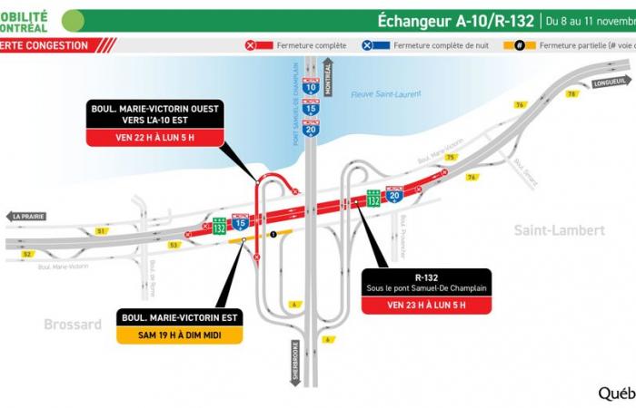 Settore del ponte Samuel-De Champlain | La Route 132 resterà chiusa per il fine settimana