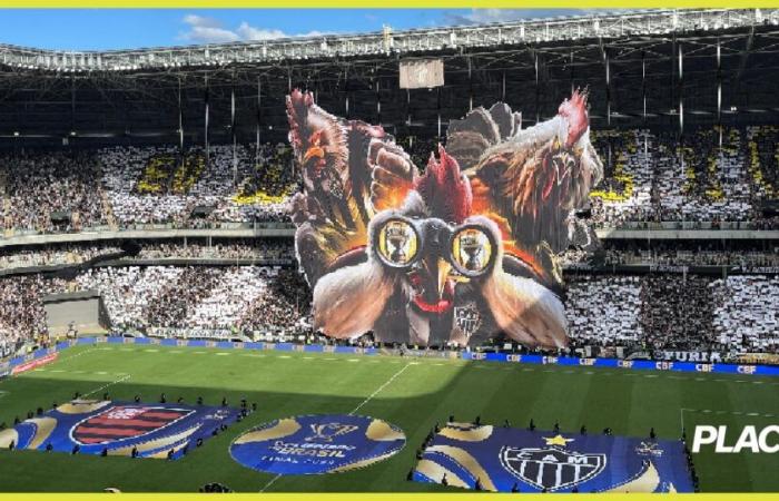 I tifosi dell'Atlético compongono un mosaico nella finale di Copa do Brasil; vedi foto