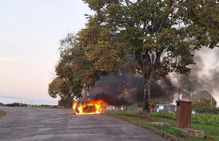 la sua auto prende fuoco mentre torna da una partita di rugby