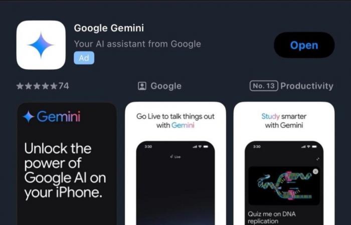 App Google Gemini standalone avvistata su IOS