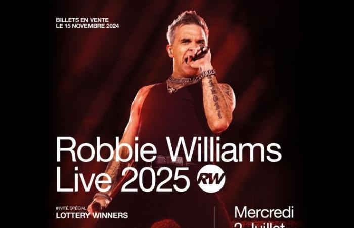 Robbie Williams in concerto all'Arena La Défense di Parigi nel luglio 2025