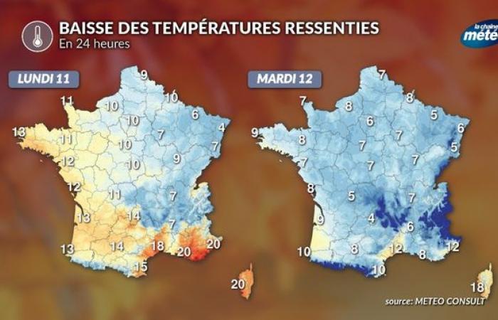 un'ondata di freddo si estenderà su tutto il territorio questa settimana