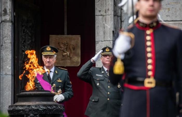 Re Filippo commemora l’Armistizio ai piedi della colonna del Congresso a Bruxelles (foto)