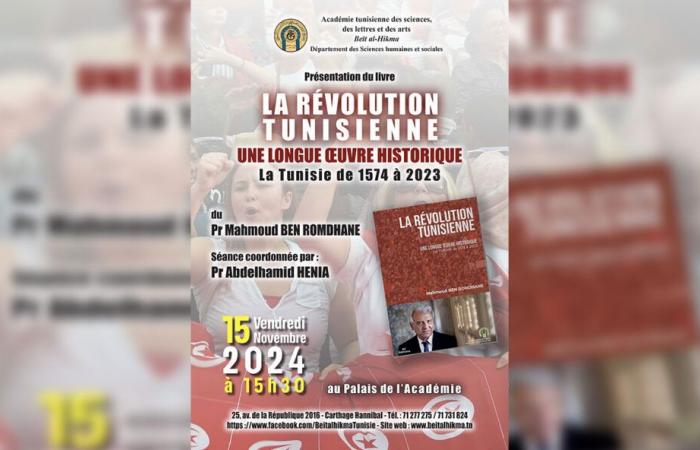 Presentazione del libro del professor Mahmoud Ben Romdhane “La rivoluzione tunisina. Un lungo lavoro storico. Tunisia dal 1574 al 2023”, 15 novembre, a Beït al-Hikma: La rivoluzione e il suo contesto storico