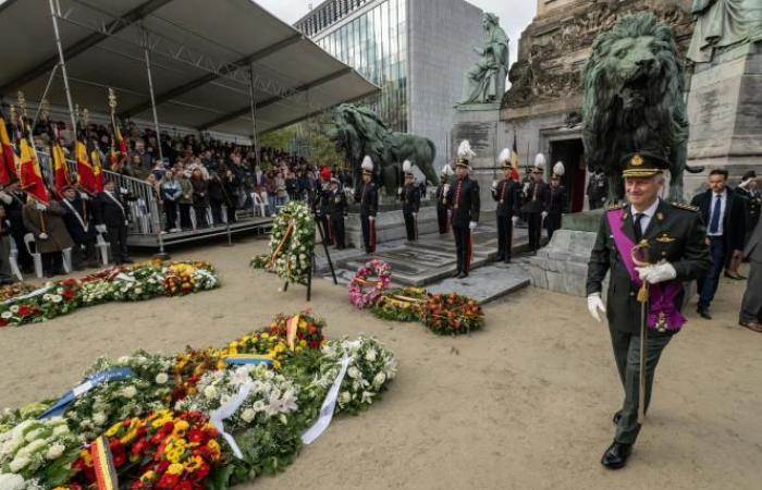 Re Filippo commemora l’Armistizio ai piedi della colonna del Congresso a Bruxelles (foto)