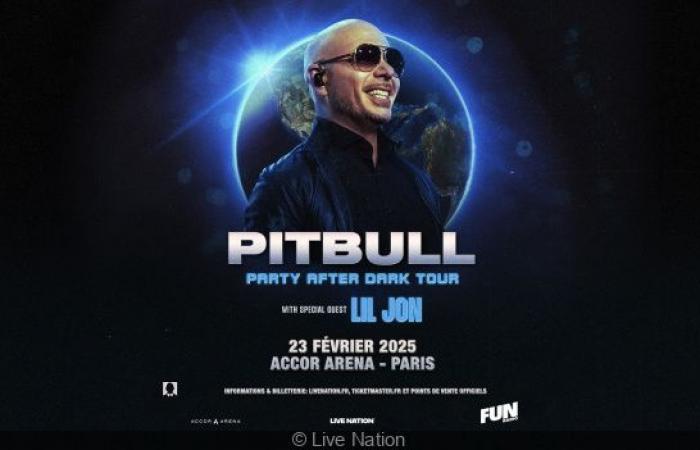 Pitbull in concerto all'Accor Arena di Parigi nel febbraio 2025