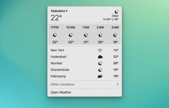 L'app Meteo è in arrivo sulla barra dei menu del tuo Mac