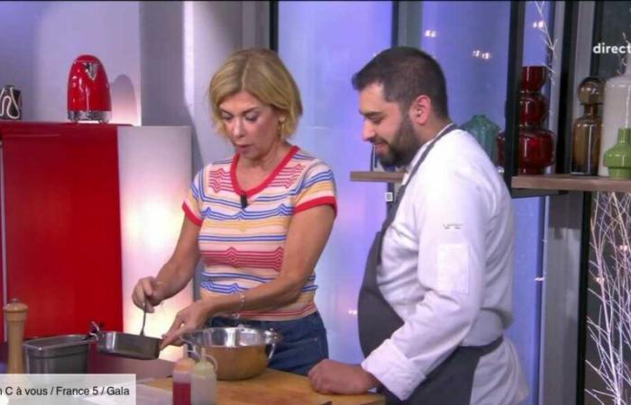 VIDEO – Michèle Laroque in cucina a C à vous, Anne-Elisabeth Lemoine sta diventando impaziente!