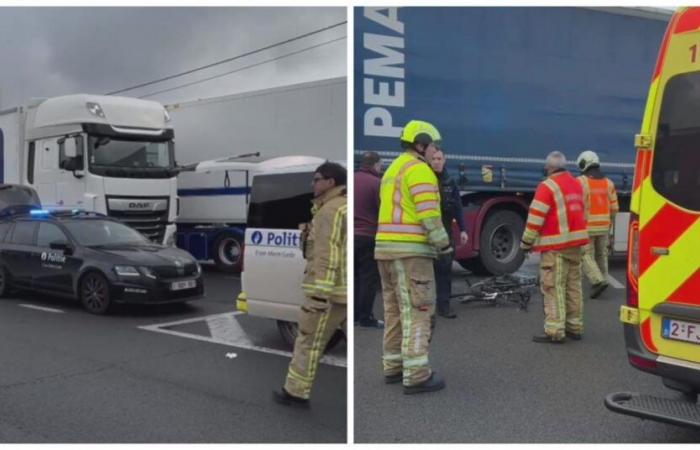 un ciclista tra la vita e la morte dopo essere stato investito da un camion, “la bici era rimasta incastrata sotto le ruote”