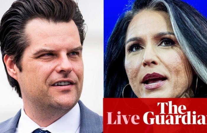 Trump annuncia Matt Gaetz come procuratore generale e Tulsi Gabbard per il massimo incarico nell'intelligence – La politica americana in diretta | Elezioni americane 2024