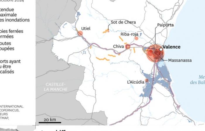 una mappa per comprendere l'entità dei danni nella regione di Valencia