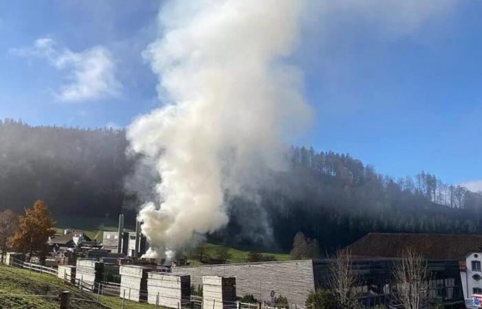 La deflagrazione provoca la formazione di fumo nel monastero di Einsiedeln