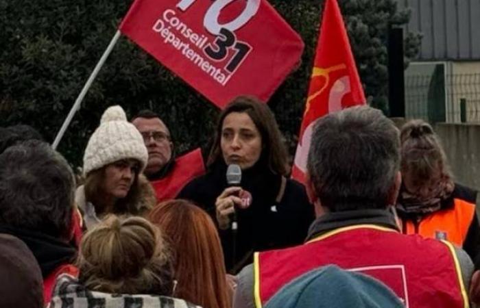 Sophie Binet, segretaria generale della CGT, sostiene gli agenti del Dipartimento dell'Alta Garonna