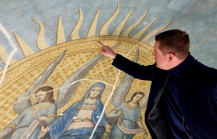 la chiesa di Villedieu riscopre il suo affresco nella volta dell'abside