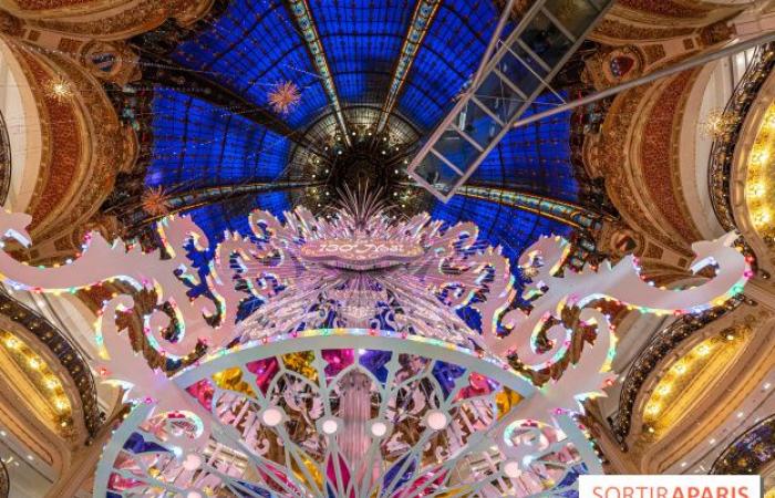 Inaugurazione delle vetrine e dell'albero di Natale delle Galeries Lafayette 2024 con Vianney in vetrina