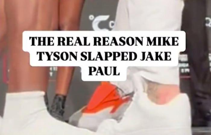 Il motivo per cui Mike Tyson ha schiaffeggiato Jake Paul è stato rivelato in un video al rallentatore