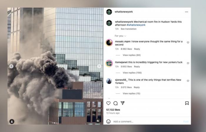 immagini delle impressionanti colonne di fumo nel cielo di New York dopo l'incendio in un condominio di lusso (video)