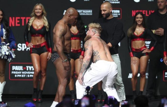 nel video, lo schiaffo di Mike Tyson a Jake Paul durante il loro ultimo faccia a faccia prima di entrare sul ring