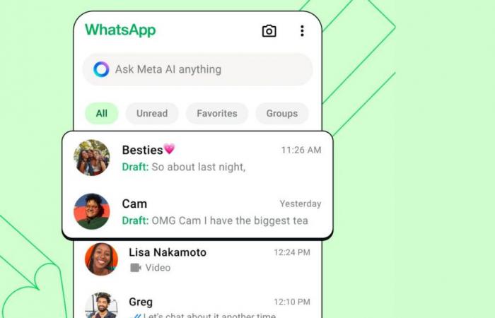 WhatsApp ora offre la possibilità di salvare i tuoi messaggi in bozza