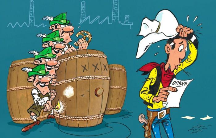 Lucky Luke affronta lo sciopero del luppolo, va tutto bene