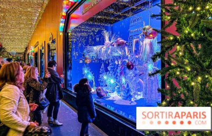 Le vetrine e l'albero di Natale delle Galeries Lafayette 2024