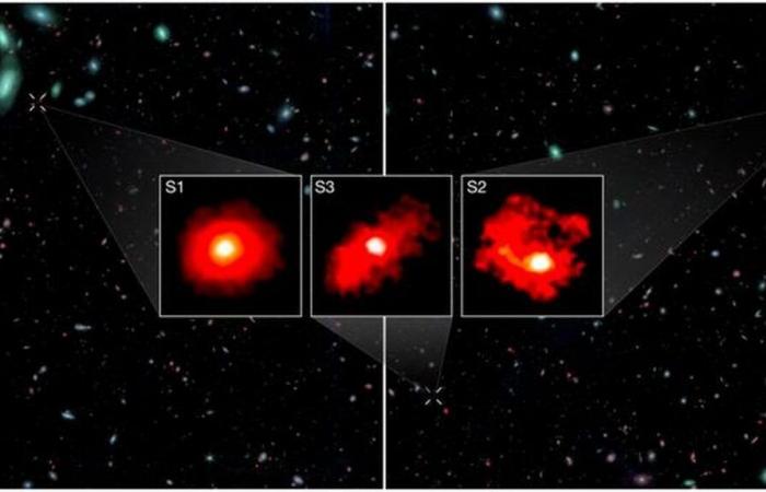 tre galassie mostruose scoperte nell’Universo primordiale