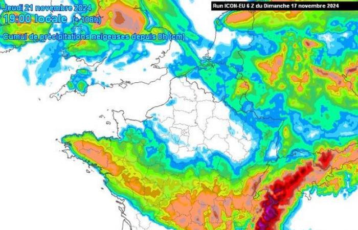 Giovedì potrebbe cadere neve in pianura nel nord della Francia: le mappe per capire la situazione