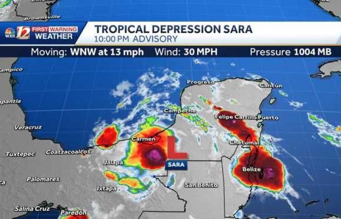 L’ultima traccia di Tropical Storm Sara