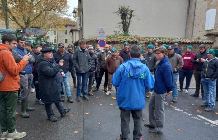 i contadini manifestano e bloccano l'ingresso alla prefettura