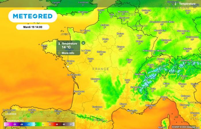 arrivo imminente della discesa dell'aria polare marittima sulla Francia. Domani temperature in calo!