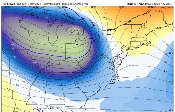 Giovedì inizia l'osservazione della tempesta invernale per le montagne e alcuni rovesci di neve nel Maryland centrale