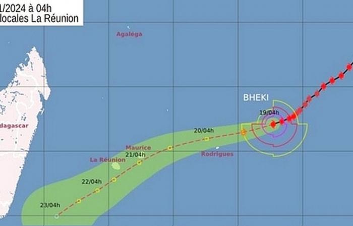 Il ciclone tropicale n. 3 Bheki è stato localizzato alle 4:29 a 1.295 km dall'Isola della Riunione