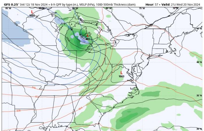 Giovedì inizia l'osservazione della tempesta invernale per le montagne e alcuni rovesci di neve nel Maryland centrale