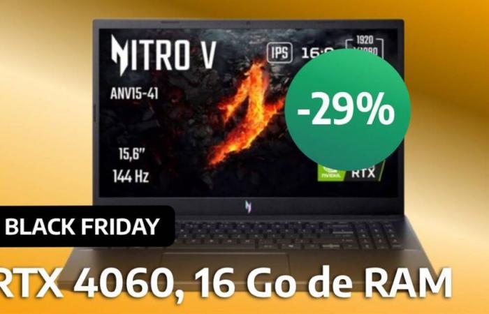 Un PC portatile da gaming a un prezzo stracciato durante il Black Friday? Questa macchina Acer Nitro con RTX 4060 ha uno sconto del -29% ed è ideale per piccoli budget